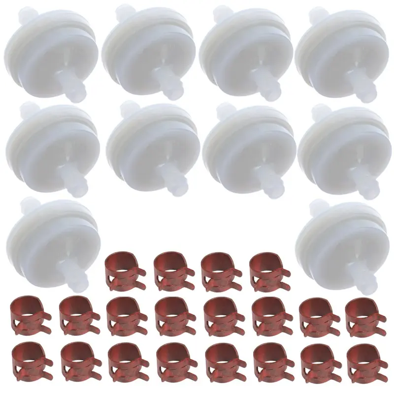 10 Fuel Filters and 20 Hose Clamps  Fits Cub Cadet Replaces 394358