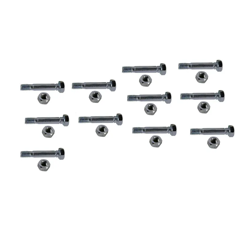 10 Snow Blower Shear Pin & Nuts For MTD 710-0891 & 910-0891, 5/16" - 18 x 1-3/4"