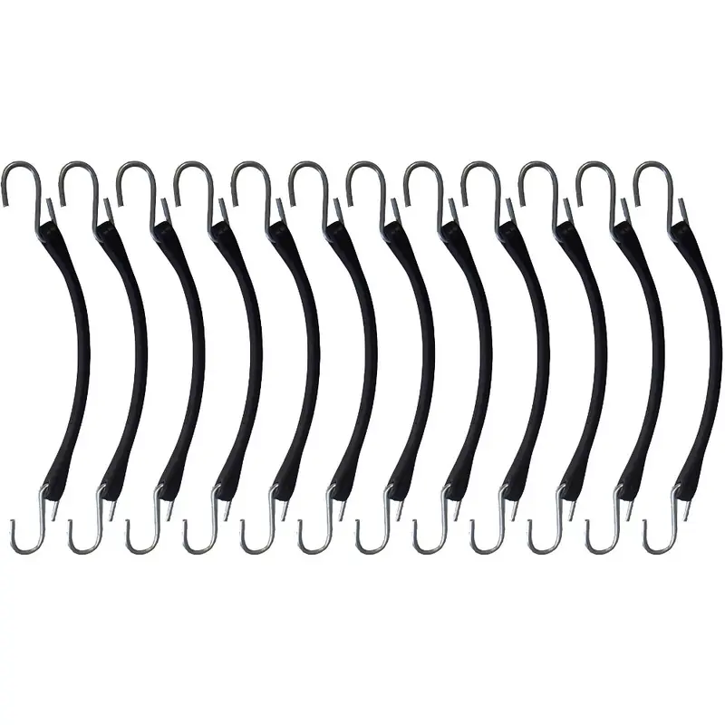 12 Pack of New 9" Bungee Straps For Flatbed Trucks Trailers Tarp Tie Downs