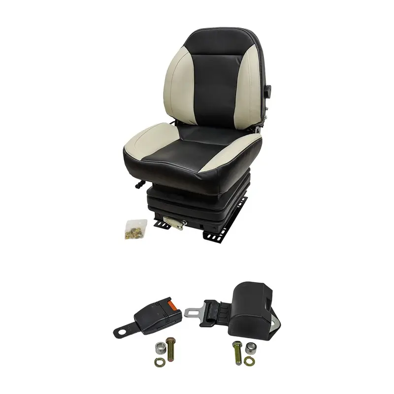 175764A1-E Economy Suspension Seat Assembly w/ Seat Belt 87408888 Fits Case 850G