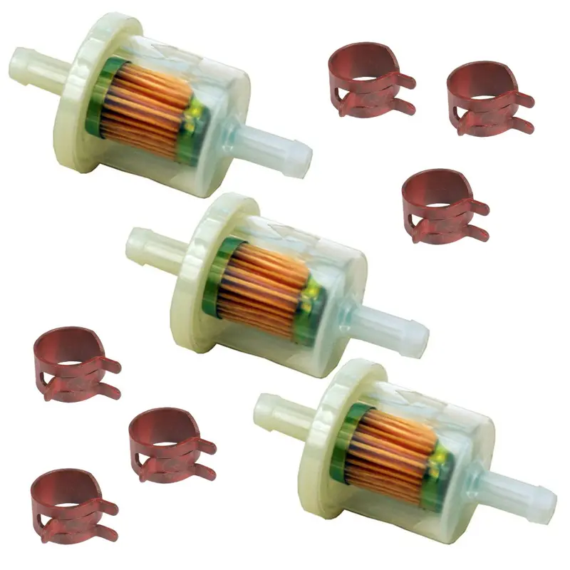 3 Inline Fuel Filters and 6 Fuel Line Clamps Fits Briggs and Stratton 84001895