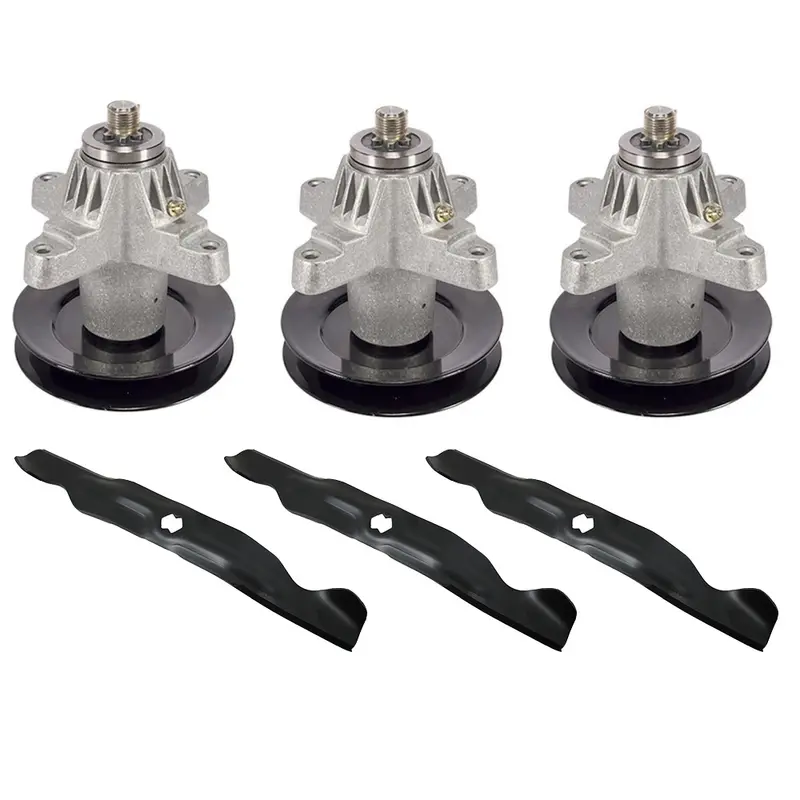 3 Mower Deck Spindles and 3 Blades Fits Toro Replaces 112-0316