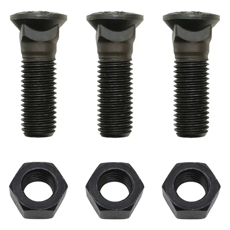 3 -Plow Bolt, Nut, washer Blades/Cutting Edge, 3/4-10X2 1/2 - Grade 8, Dome Head