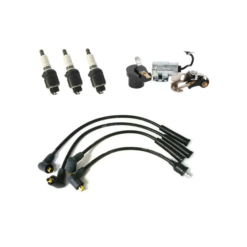 42780 Tune Up Kit w/ Wires & Spark Plugs Fits Massey Ferguson 20 30 135 (3 Cyl)