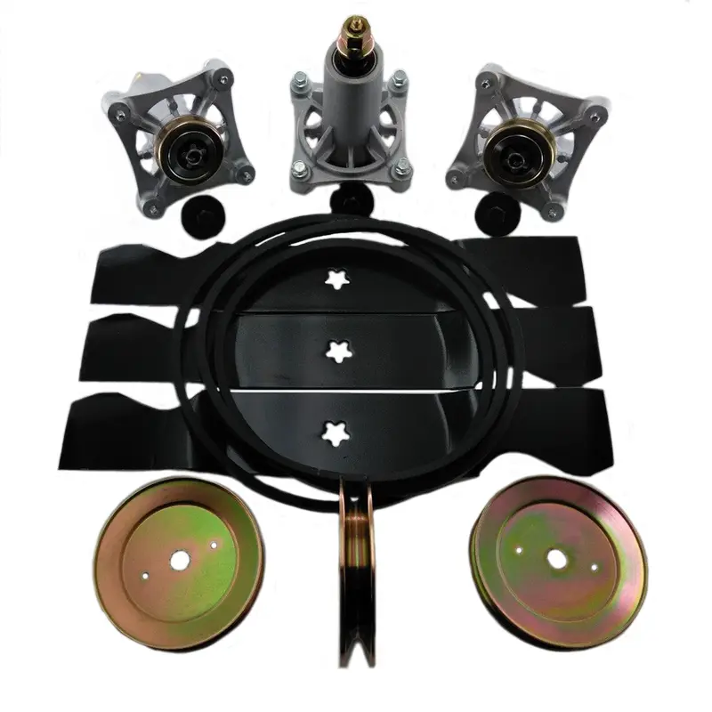 54" Lawn Tractor Mower Deck Rebuild Kit Spindles Blades Fits Husqvarna LGT2554