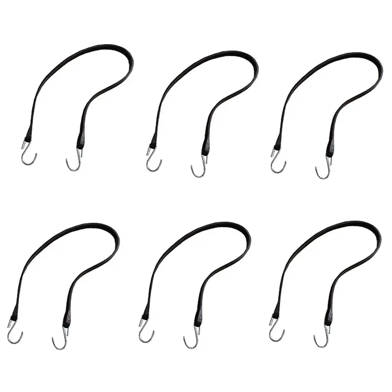 6 Pack 41" Heavy Duty Natural Rubber Tarp Straps Tarp Tie Down Bungee Cords