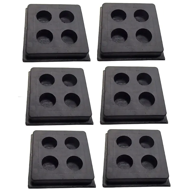 6 Pack Rubber Anti Vibration Pads 2 x 2 x 3/4" Air Compressor Isolation Pad HVAC