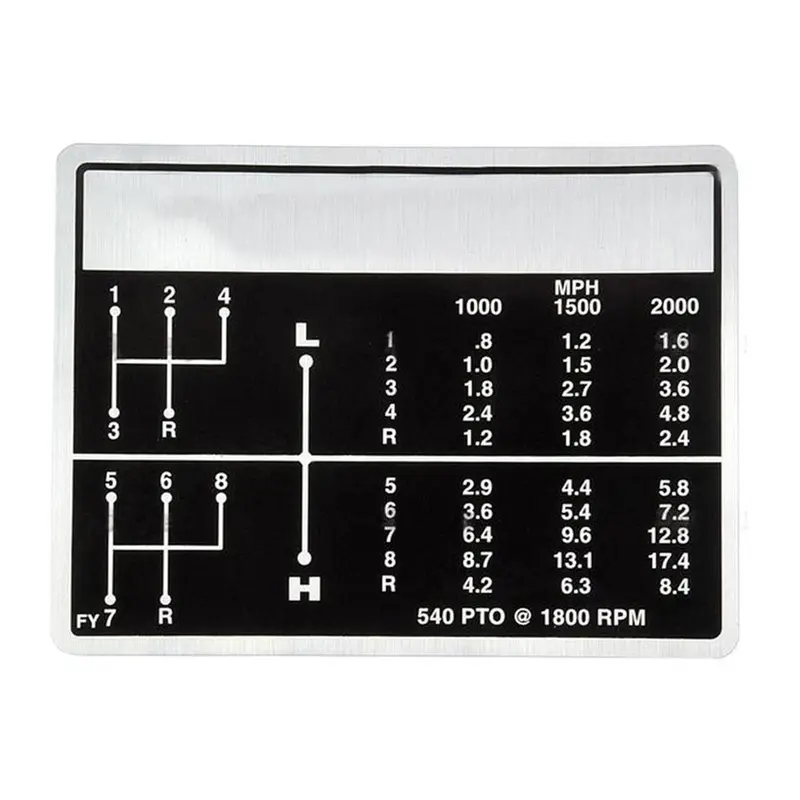 8 Speed Shift Pattern Decal with Live PTO Fits Ford Replaces C5NN7B292
