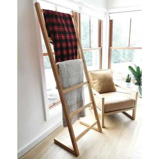 ARB Teak ACC524 71 in. Self-Standing Teak Towel Ladder with 6 Bars