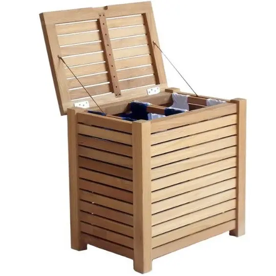ARB Teak ACC612 Teak Laundry Towel Box Hamper with 2 Sacks