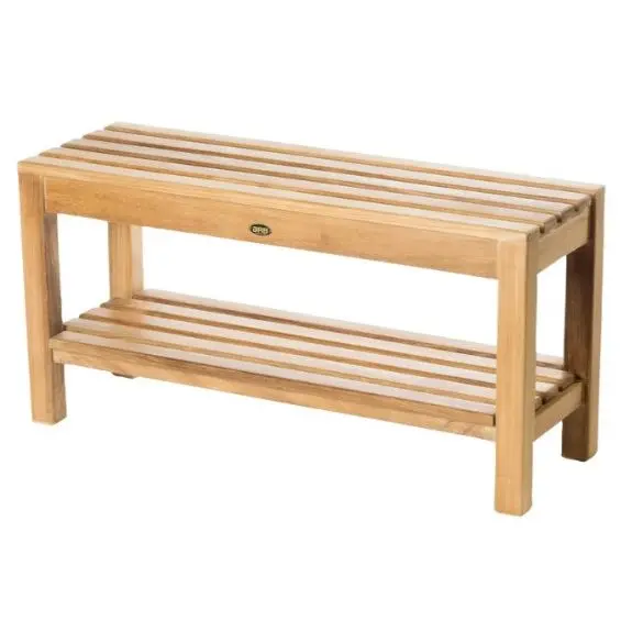 ARB Teak BEN536 Coach 36 in. Teak Shower Bench with Shelf