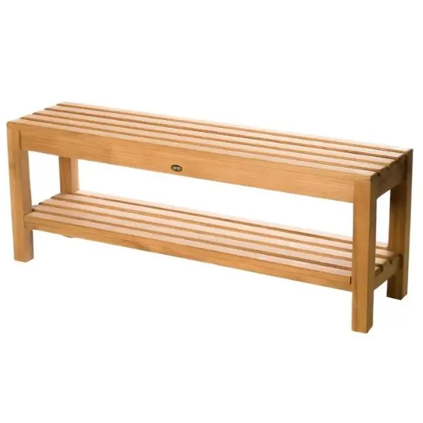 ARB Teak BEN545 Coach 47 in. Teak Shower Bench with Shelf