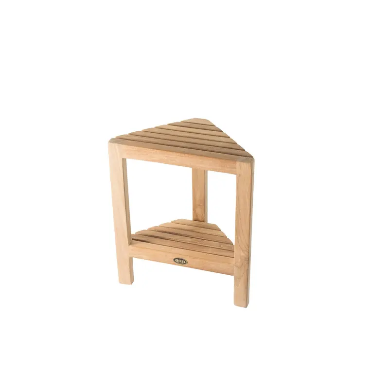 ARB Teak BEN557 Fiji Teak Corner Shaving Foot Rest with Shelf
