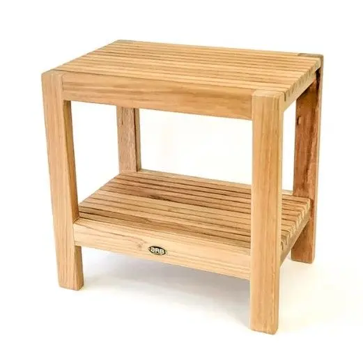 ARB Teak BEN602 Fiji 18 in. Teak Shower Bench with Shelf