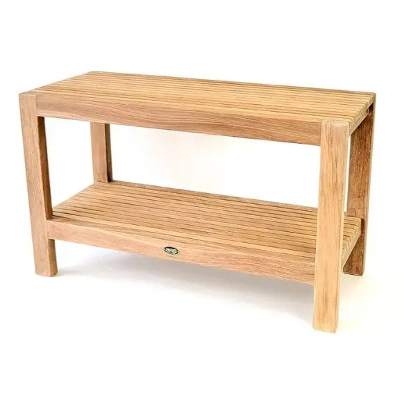 ARB Teak BEN604 Fiji 30 in. Teak Shower Bench with Shelf
