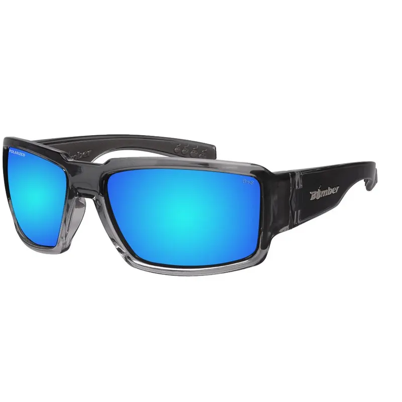 Bomber - BG114ICE - BOOGIE-BOMB 2-TN SMK FRM / ICE BLUE MIRROR POLARIZED LENS / GRAY FOAM