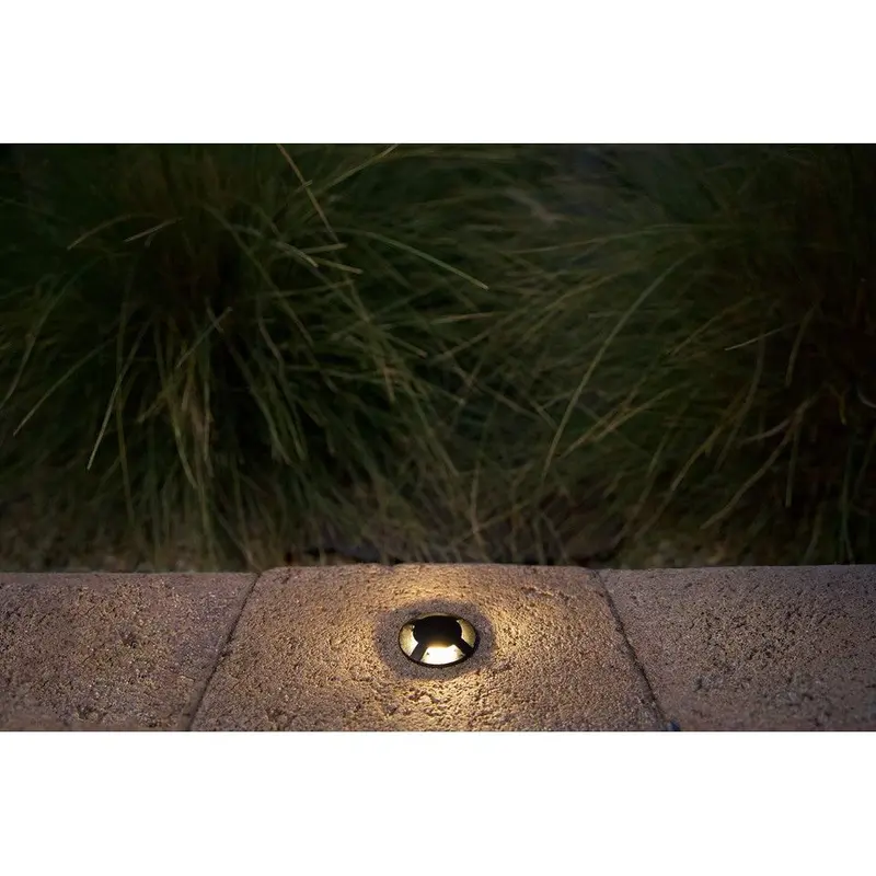Brilliance VersaBeam Brass Round Quad Slot Flange in Nickel Finish 2700K