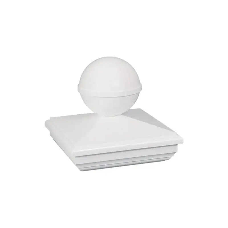 Classy Caps BN244 4 in. x 4 in. White New England Ball PVC Post Cap