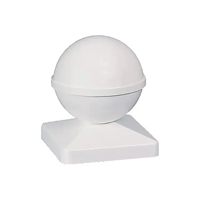 Classy Caps BP955 5 in. x 5 in. White PVC Ball Post Cap