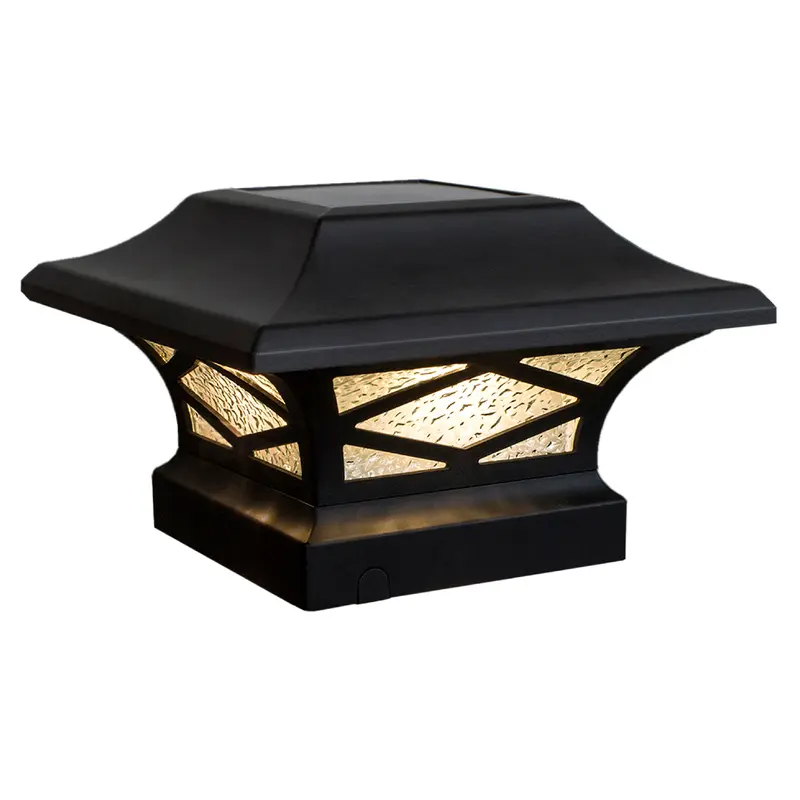 Classy Caps SLK807B Black Kingsbridge Dual-Light Solar Post Cap