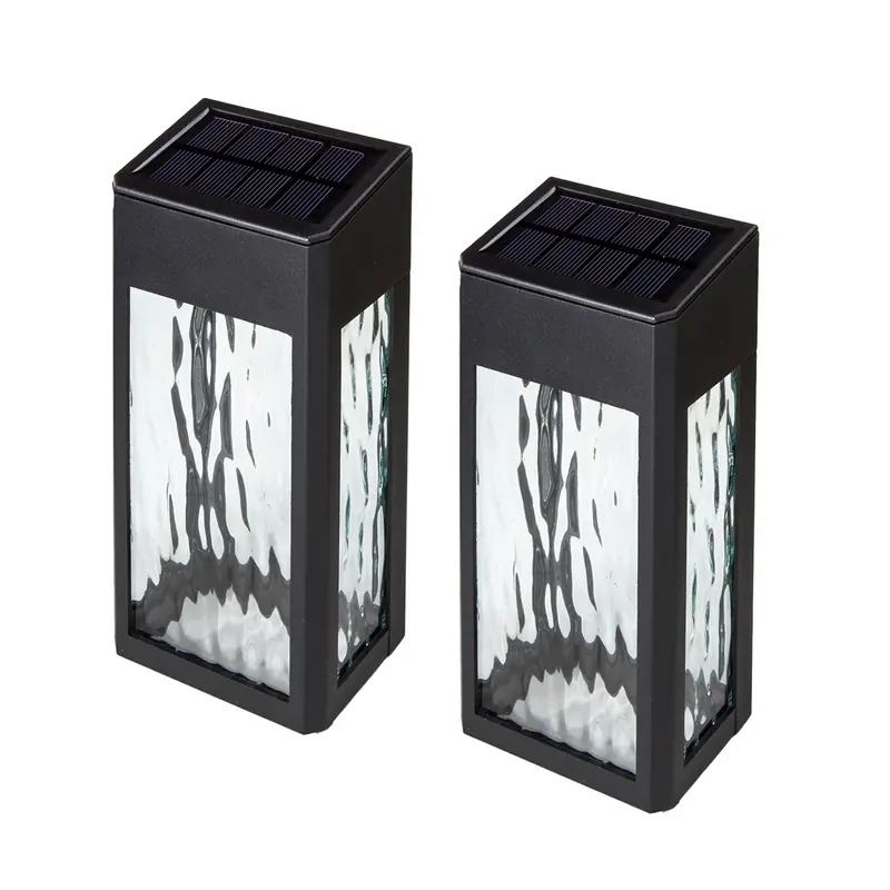 Classy Caps SWL888 Black Aluminum Lancaster Solar Deck & Wall Light, 2-Pack