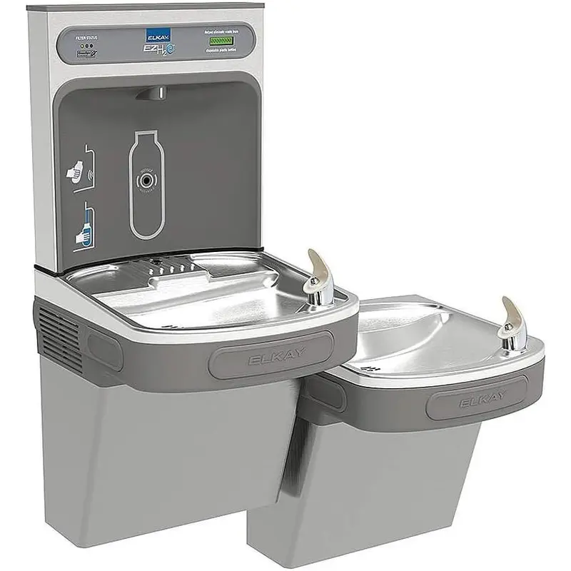 Elkay LZSTL8WSLK ezH2O Bottle Filling Station with Bi-Level ADA Cooler, Filtered Refrigerated, Light Gray