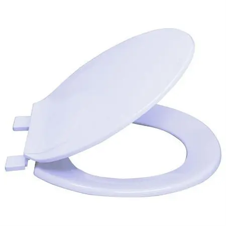 EZ-FLO 65905 Round Wood Toilet Seat with Lid, White