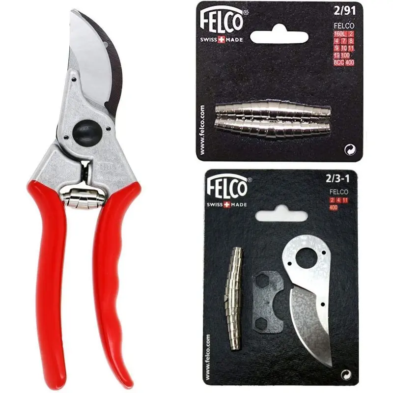 Felco F2 Classic Bypass Pruner with Springs and Blade Repair Kit