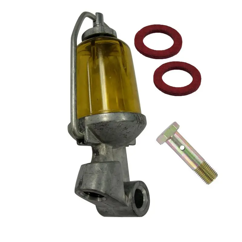 Glass Fuel Sediment Bowl w/ 2 Gaskets & Retaining Bolt Fits Ford/New Holland