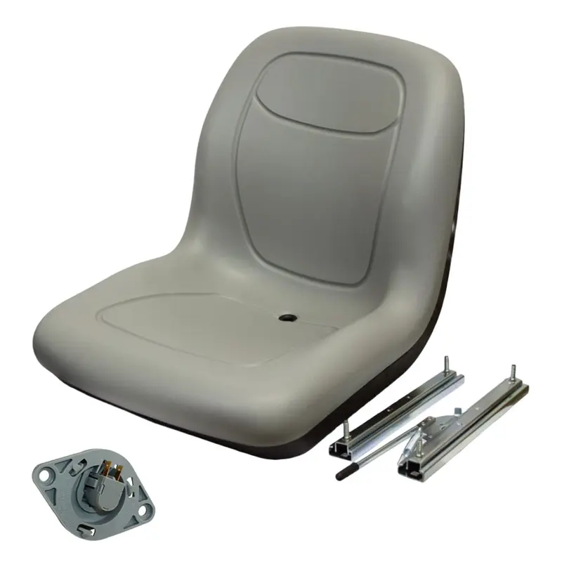 Grey Vinyl Seat with Slide Rails & Presence Switch Fits Universal Products