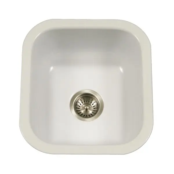 Hamat - CER-1618B-WH - Enamel Steel Undermount Bar/Prep Sink, White