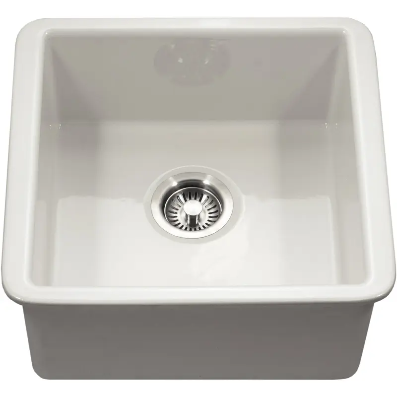 Hamat - CHE-1717BU-BQ - Undermount Fireclay Bar Sink, Biscuit