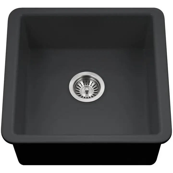 Hamat - CHE-1717BU-MB - Undermount Firclay Bar Sink CHE-1717BU-MB, Matte Black