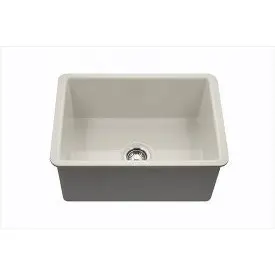 Hamat - CHE-2619SU-BQ - Undermount Fireclay Single Bowl Kitchen Sink, Biscuit