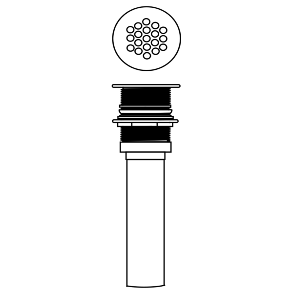 Hamat - GDR-2700 - Grid Drain with 6" tail piece
