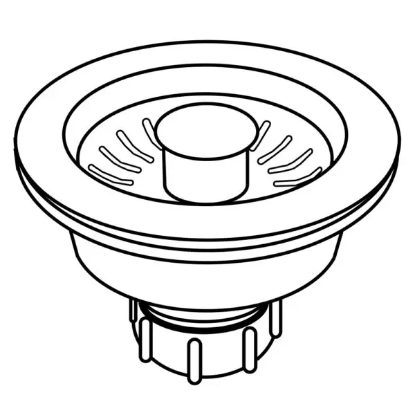 Hamat - PBAS-2005 SS - 3 1/2" Pop-up Basket Strainer - Stainless Steel