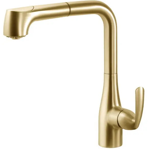 Hamat - QUPO-2020 BB - Quantum Dual Function Pull Out Kitchen Faucet in Brushed Brass