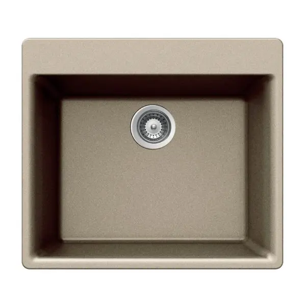 Hamat - SIO-2420ST-TA - Topmount Single Bowl Granite Kitchen Sink, Taupe