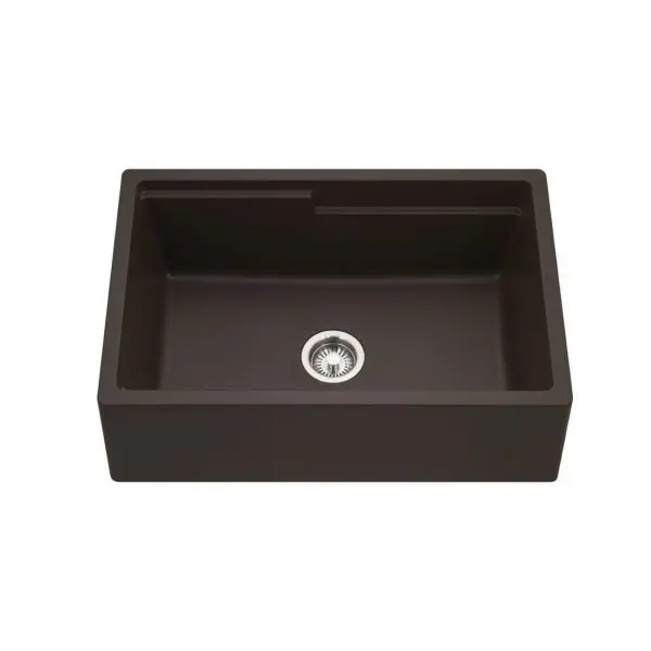 Hamat - SIO-3320SAW-MO - Granite Apron-Front Workstation Kitchen Sink, Mocha