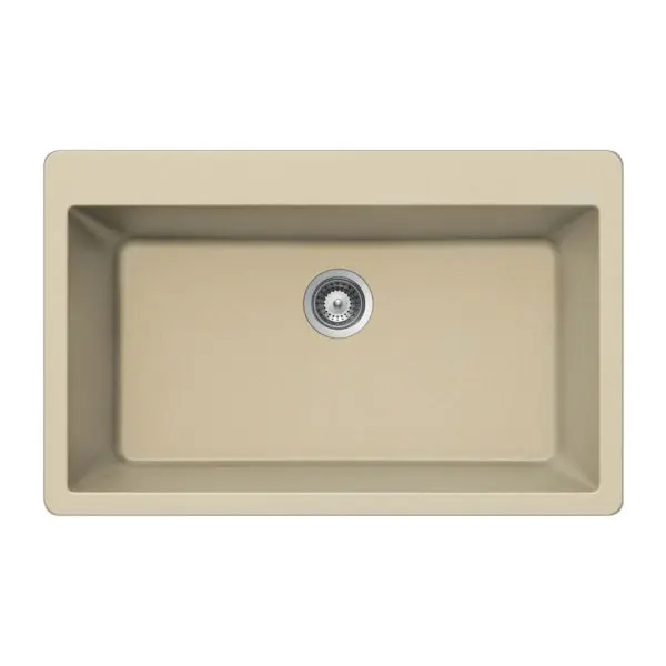 Hamat - SIO-3321ST-SD - Granite Topmount Large Single Bowl Kitchen Sink, Sand