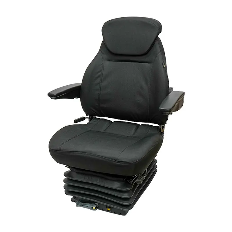 High-Back Adjustable Mechanical Suspension Seat Black Made with Cordura Fabric