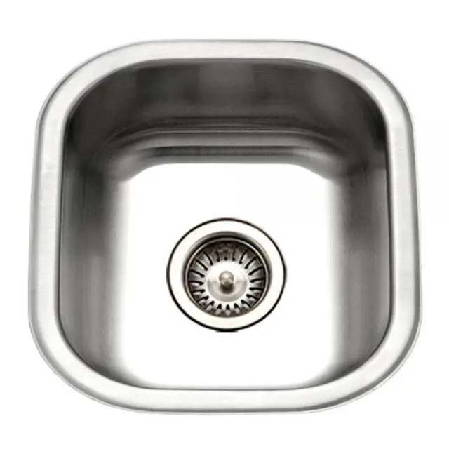 Houzer Club Series 17" Stainless Steel Undermount Bar/Prep Sink includes Basket Strainer & Bottom Grid