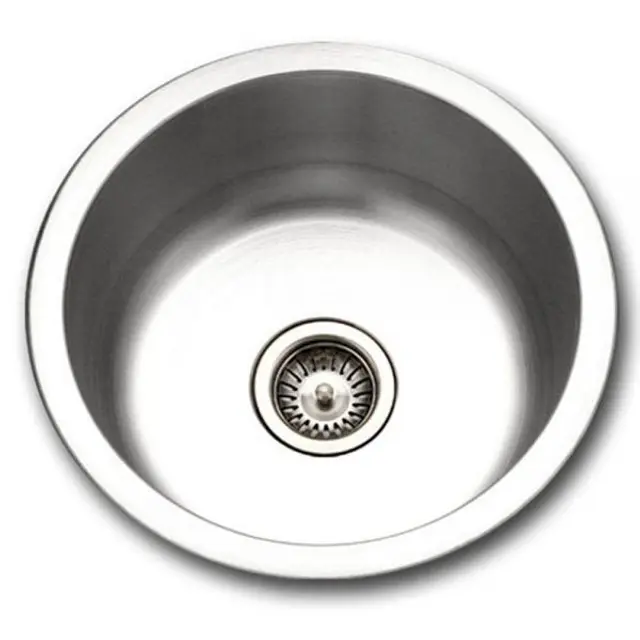 Houzer Hospitality Series 18" Stainless Steel Drop-in Topmount Round Single Bowl Bar/Prep Sink,