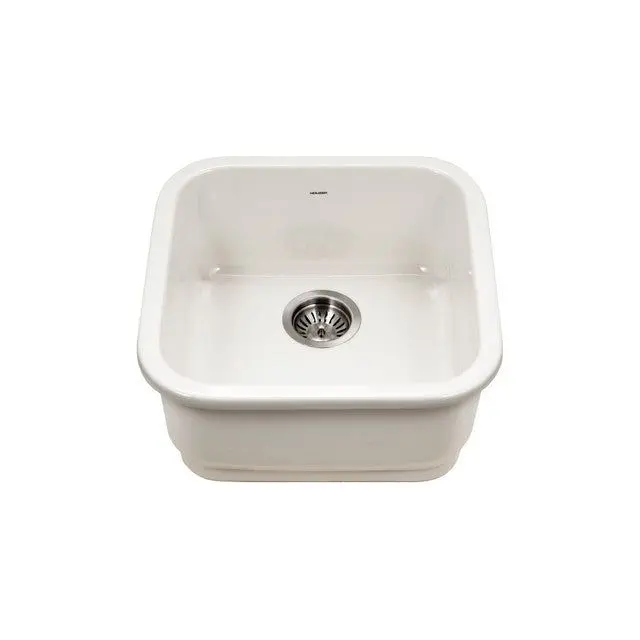 Houzer Platus Series 19" Fireclay Undermount Square Single Bowl Bar/Prep Sink, PTB-1919 BQ - BISCUIT