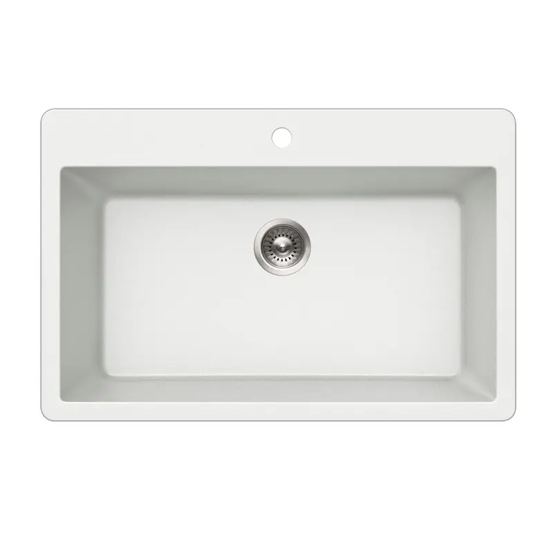 Houzer Quartztone Series 33" Granite Topmount Single Bowl Kitchen Sink, V-300 CLOUD