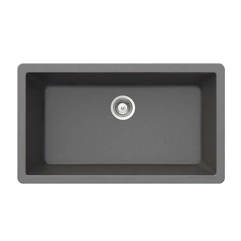 Houzer Quartztone Series 33" Granite Undermount Single Bowl Kitchen Sink, V-300U SLATE