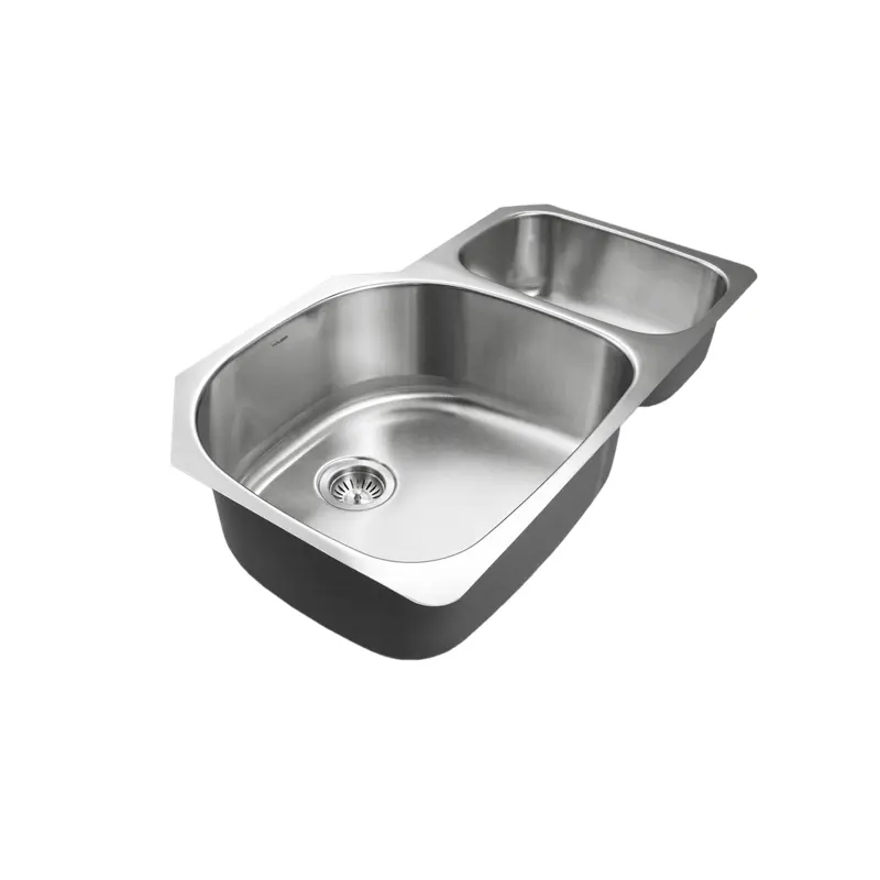 Houzer STC-2200SR-1 Eston 32 in. Stainless Steel Undermount 70/30 Double Bowl Sink, Small Bowl Right