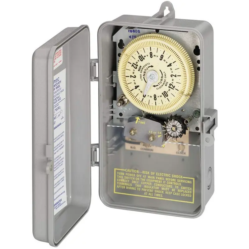 Intermatic - T8805P101C - SPST 125-Volt Mechanical Cycle and Irrigation Timer Switch with 14 Day Skipper