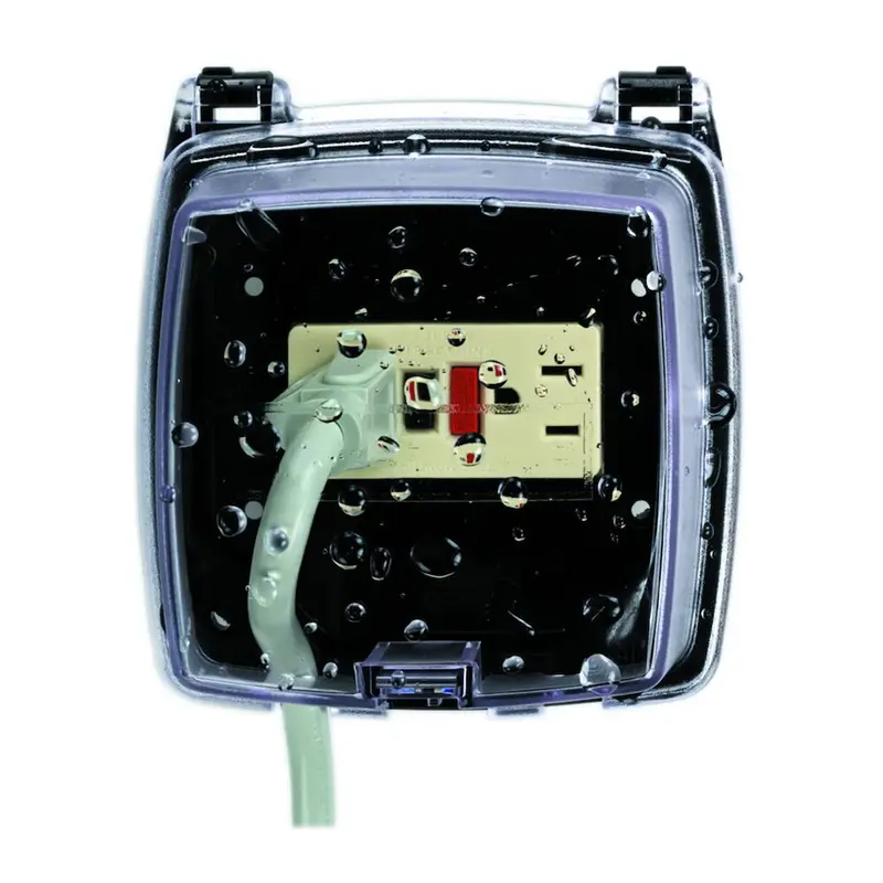 Intermatic - WP1020C - Plastic In-Use Weatherproof Cover, Double-Gang, Vrt, 2.25" Clear