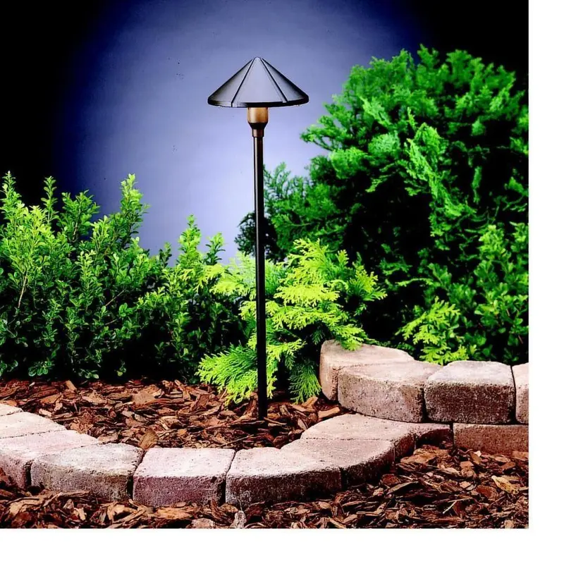 Kichler 15326AZT Six Groove Center-Mount Path Light - Textured Architectural Bronze